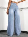 High Waisted Loose Fit Straight Leg Jeans