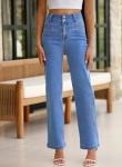 Sky Blue High Waisted Wide Leg Jeans for Women