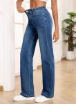 High Waisted Stretchy Wide Leg Denim Jeans