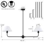 VANZARLA Modern Linear 2-Light Chandelier Fixture