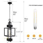 15" Modern Black Outdoor Indoor Pendant Light