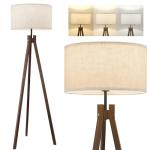 ELYONA Mid Century Wood Tripod Floor Lamp