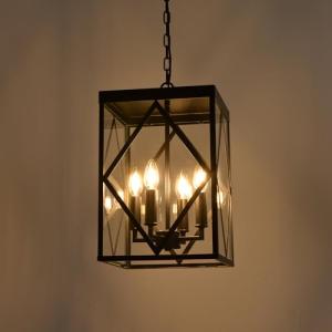 Miluces Modern Outdoor Pendant Light with Glass Shade