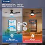 Amico 42-Inch Low Profile Ceiling Fan with Light