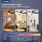 Amico 42-Inch Low Profile Ceiling Fan with Light