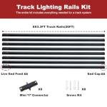 26FT Black H Type Track Lighting Kit