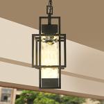 15" Modern Black Outdoor Indoor Pendant Light