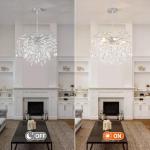 18-Inch Silver Crystal Chandelier for Home Decor