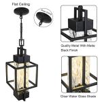 15" Modern Black Outdoor Indoor Pendant Light