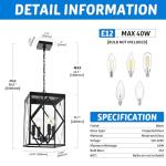 Miluces Modern Outdoor Pendant Light with Glass Shade