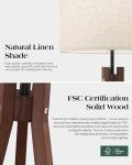 ELYONA Mid Century Wood Tripod Floor Lamp