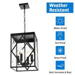 Miluces Modern Outdoor Pendant Light with Glass Shade