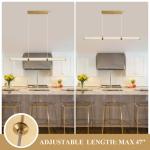 Gold Linear Pendant Chandelier for Kitchen & Dining