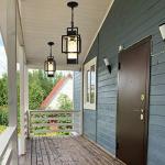 15" Modern Black Outdoor Indoor Pendant Light