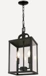 Modern Black Metal 2-Light Pendant Chandelier
