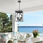 Miluces Modern Outdoor Pendant Light with Glass Shade