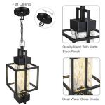 Motion Sensor 15" Outdoor Black Pendant Light