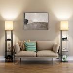 2-Pack Shelf Floor Lamps with LED Bulbs