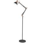 LEPOWER Adjustable Swing Arm Floor Lamp in Black