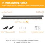 VANoopee 6.6FT Black H Track Lighting Kit