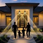 Motion Sensor 15" Outdoor Black Pendant Light