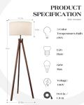 ELYONA Mid Century Wood Tripod Floor Lamp