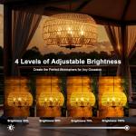 Outdoor Solar Rattan Chandelier with 4 Lights