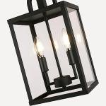Modern Black Metal 2-Light Pendant Chandelier