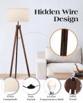 ELYONA Mid Century Wood Tripod Floor Lamp