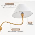 Modern Gold Linear Chandelier with Off-White Shade