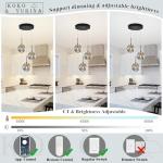 Gold Globe Pendant Light with Adjustable Grey Shades