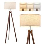 ELYONA Mid Century Wood Tripod Floor Lamp