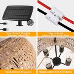 Outdoor Solar Rattan Chandelier with 4 Lights