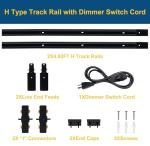 Bravsekai Black H Track Lighting with Dimmer