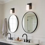 Modern Black Wall Sconces with Clear Glass Shades