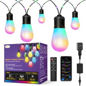 OUTON 46FT Smart Outdoor String Lights with Remote