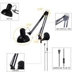 Black Industrial Swing Arm Wall Light Fixture