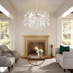 18-Inch Silver Crystal Chandelier for Home Decor