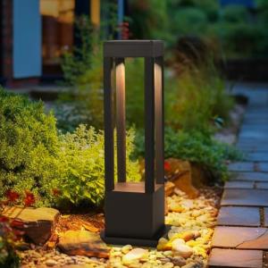 Black Square Outdoor LED Post Light - 23.62