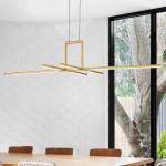Gold Linear Pendant Light for Kitchen Island