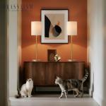 Brass Buffet Lamps Set of 2 - 28.5" Tall