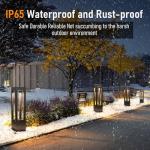 Black Square Outdoor LED Post Light - 23.62