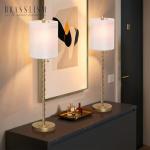 Brass Buffet Lamps Set of 2 - 28.5" Tall