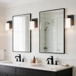 Modern Black Wall Sconces with Clear Glass Shades