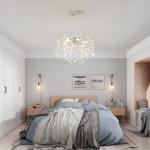 18-Inch Silver Crystal Chandelier for Home Decor