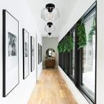 Industrial Semi Flush Mount Ceiling Light with Glass Shade