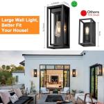 15" Matte Black Outdoor Wall Lights - 2 Pack