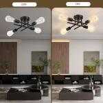 Matte Black Semi Flush Mount Ceiling Light Fixture