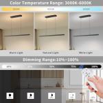 Zihoi Modern 47in LED Black Pendant Light