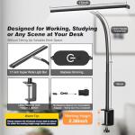 Airlonv Adjustable LED Desk Lamp with Clamp
